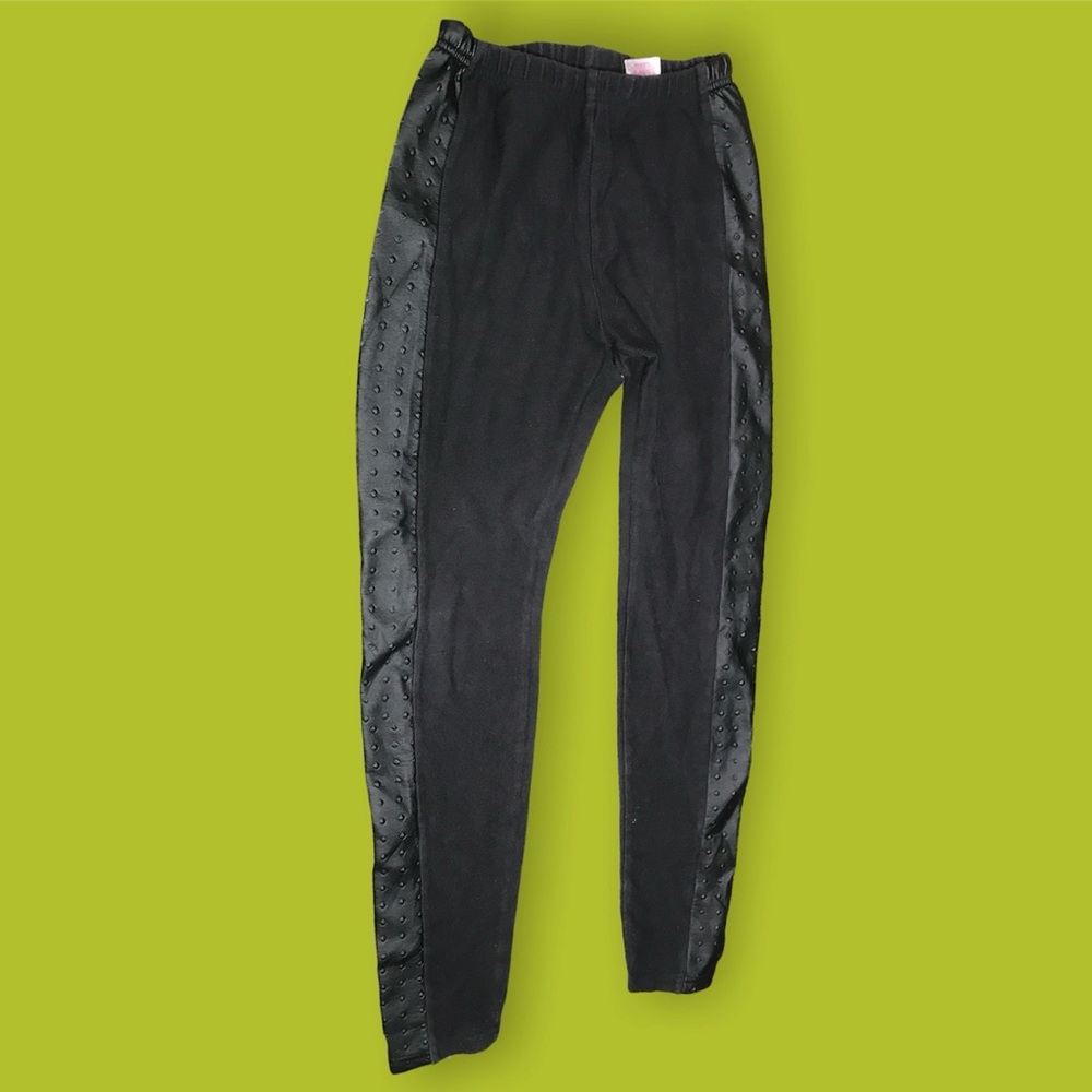 Xhilaration black leggings with faux leather look down sides